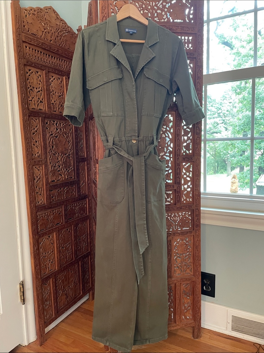 Democracy Olive Green jumpsuit SZ L
